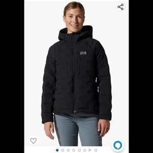 NIB Mountain Hardwear XS StretchDown Hooded Jacket Black
